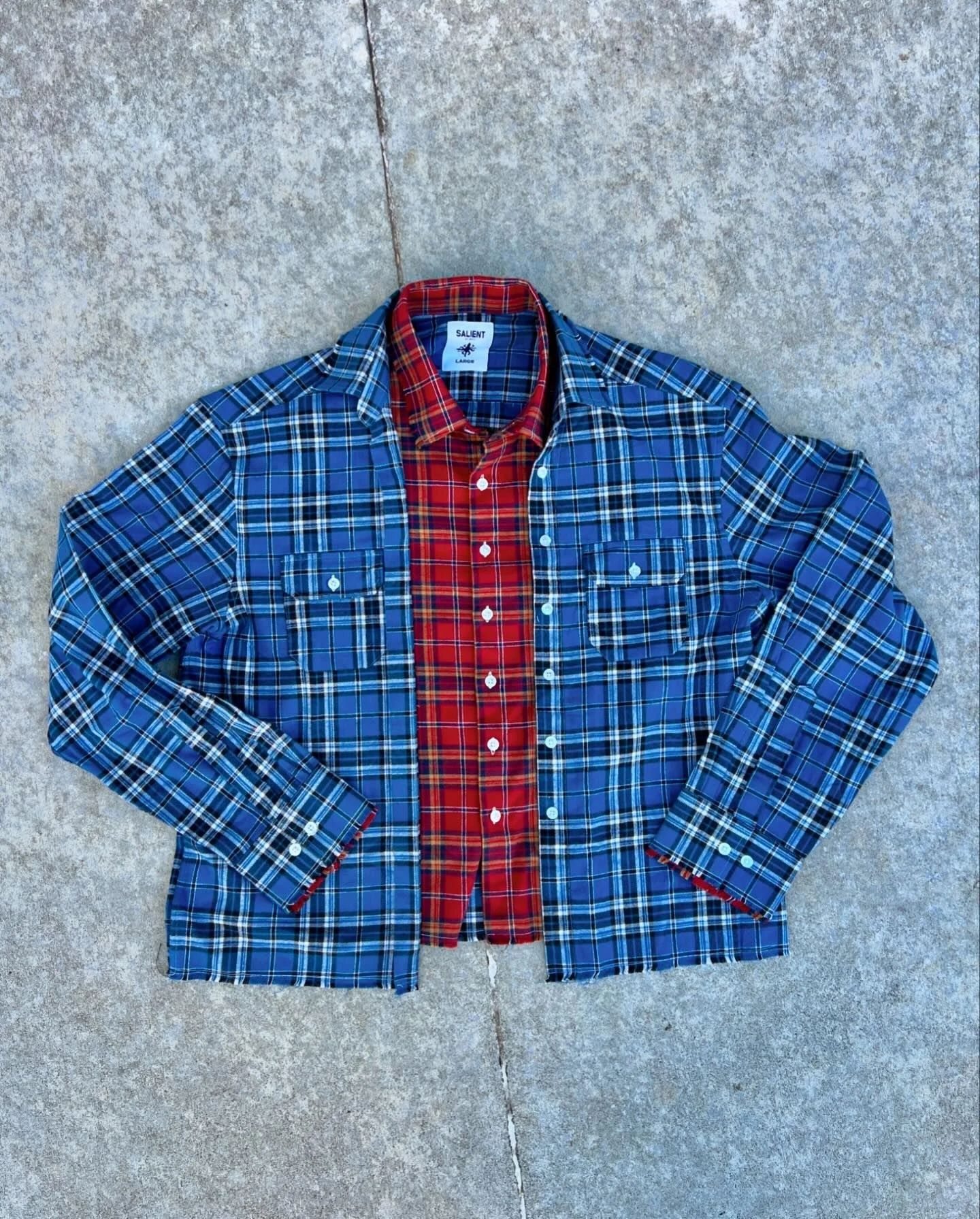 Custom High Quality T-shirts Boxy Oversized Drop Shoulder Long Sleeve Vintage Button up Double Layer Plaid Flannel Shirt for Men