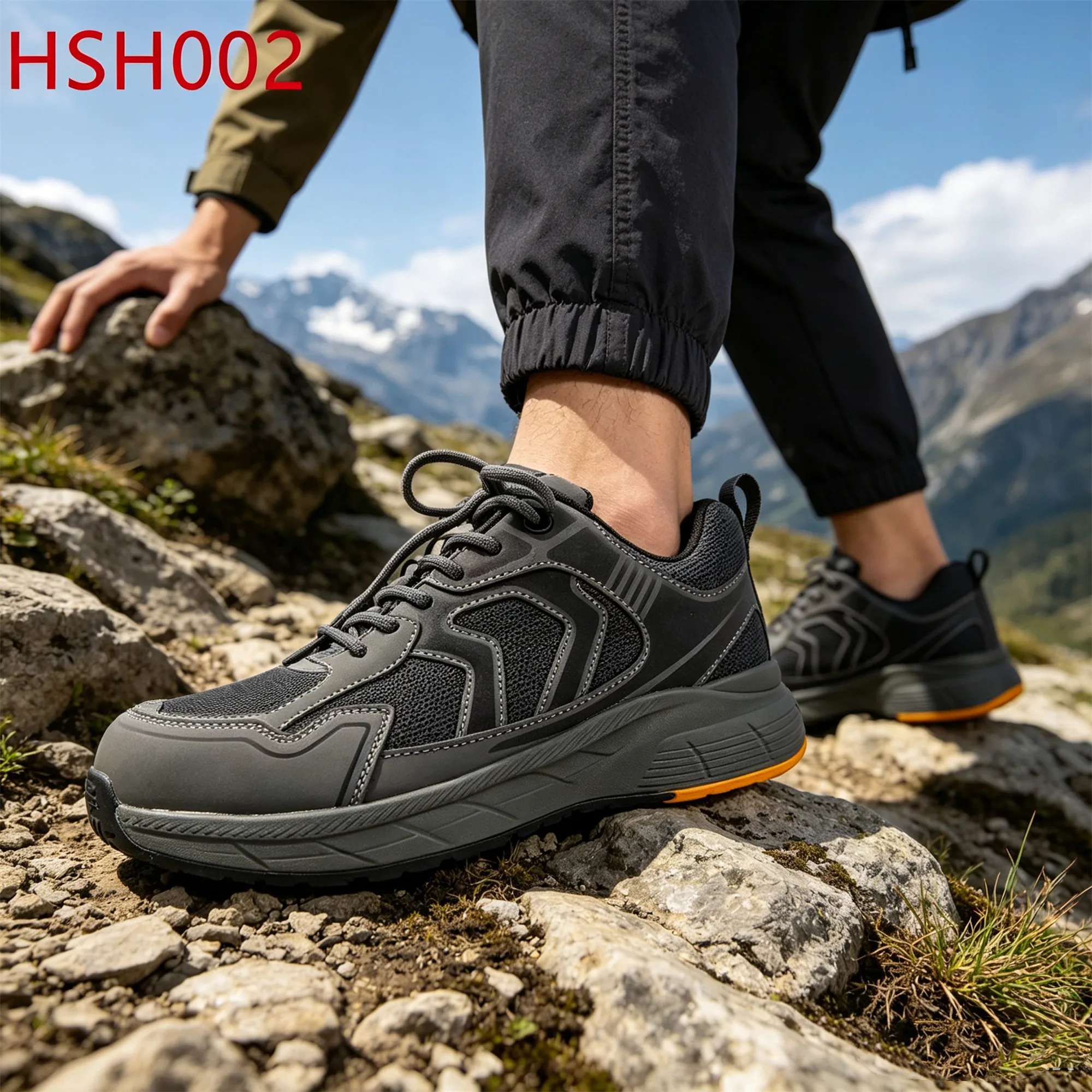 ZYF,Cross-country Walking Reflective Accents Design  Hiking Shoes Foggy Mountains Anti-smash Summit Approach Shoes HSH002