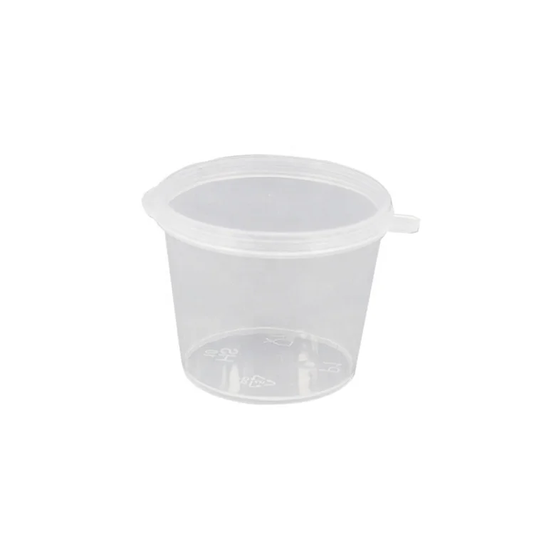 Different Size Recyclable Round Small Disposable Plastic Transparent 1oz 2oz 3oz 4oz Sauce Cup With Lid