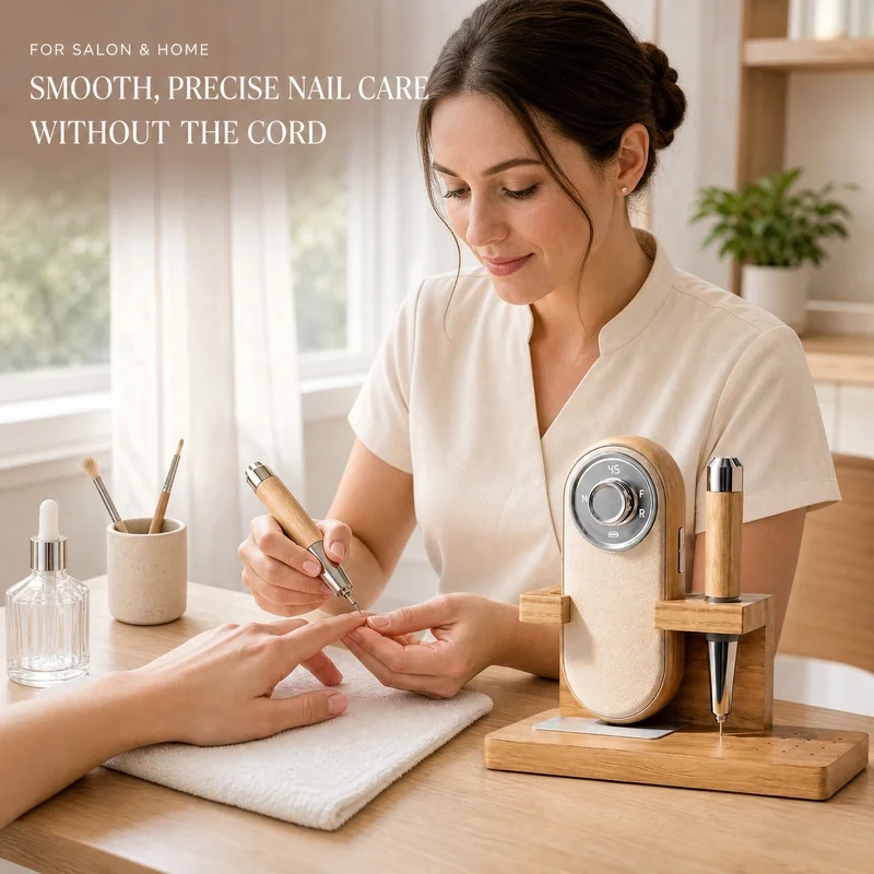 45000RPM Brushless Electric Nail File Rechargeable Cordless Nail Drill for Salon Wood Leather Luxury Manicure Machine