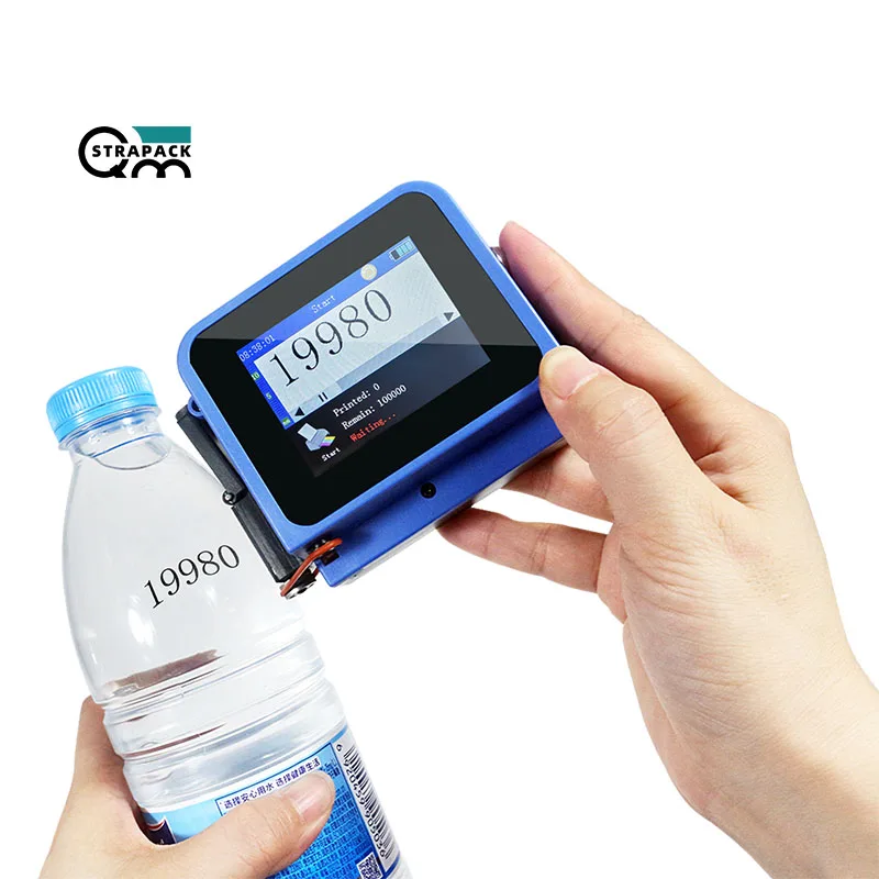 Qmstrapack Manufacturing Automatic Industrial Single Color TIJ Inkjet Printer Online Expiry Date Coding Machine Marking