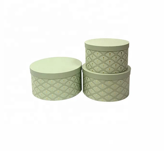 High Quality in Stock Printing Paper Cardboard Gift Box Rose Packaging Round Flower Box 3-piece Set Gift Packaging Box Set