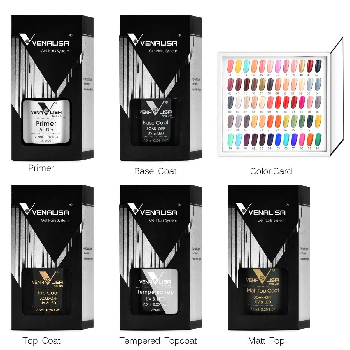 VENALISA VIP2 Gel Polish Gift Set - 60 Colors & Topcoats