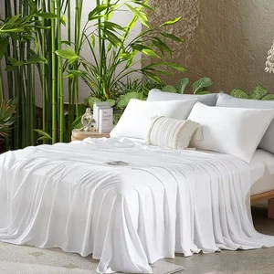 OEKO-TEX 300TC 100% Organic Bamboo Bed Linen Duvet Cover Luxury Smooth Silky Soft Natural Bamboo Bed Sheets Set
