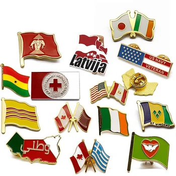 Giveaways Promotional Metal Country, Badge Fashion Flag Lapel Pins/