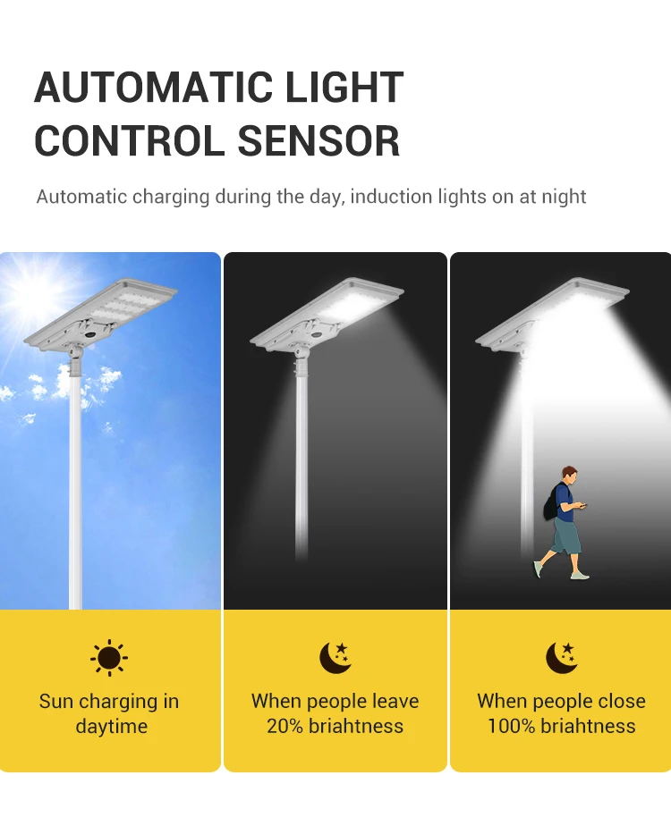 Aluminum Integrated Streetlight IP65 Outdoor 300W 400W 500W All In One Led Solar Street Lamp