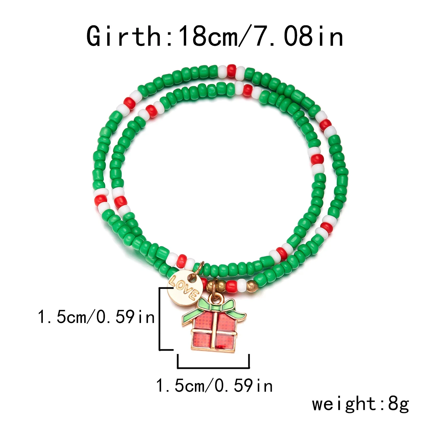 Lot de 615 perles de Noël pour la fabrication de bijoux, perles rouges et vertes pour la fabrication de bracelets, breloques en argile pour la fabrication de colliers, bijoux, loisirs créatifs