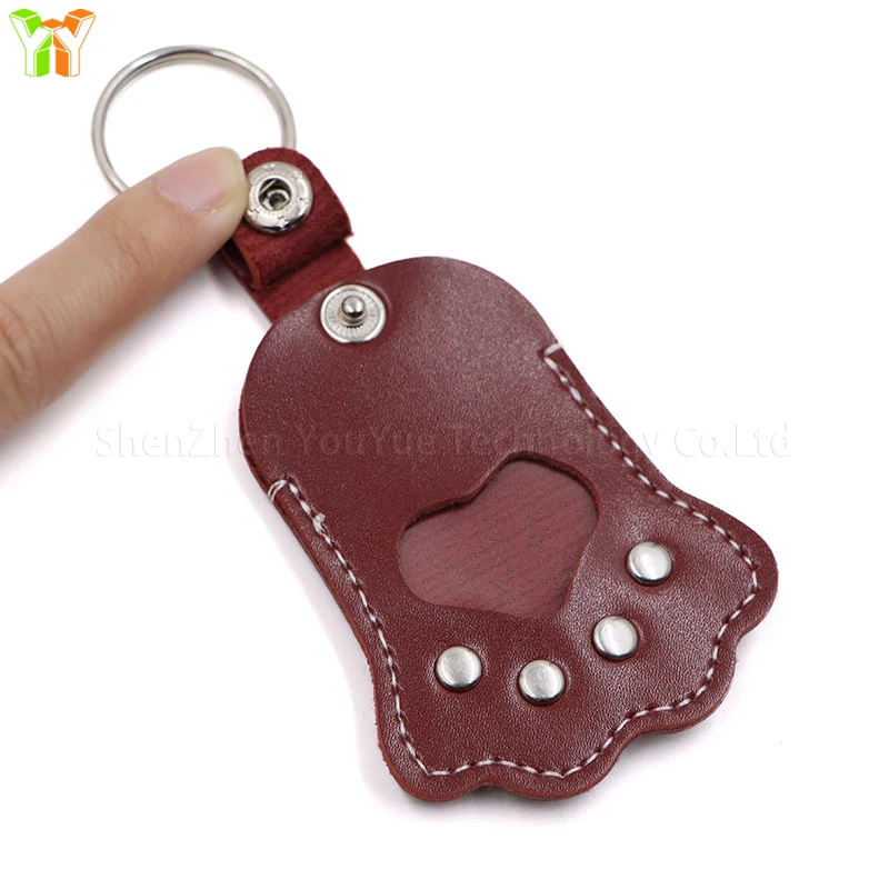 JAMNGHB Portachiavi a forma di zampa di gatto illuminato a LED, strumento di visibilità notturna che rimbalza e antistress, accessorio compatto, Blu, Taglia unica