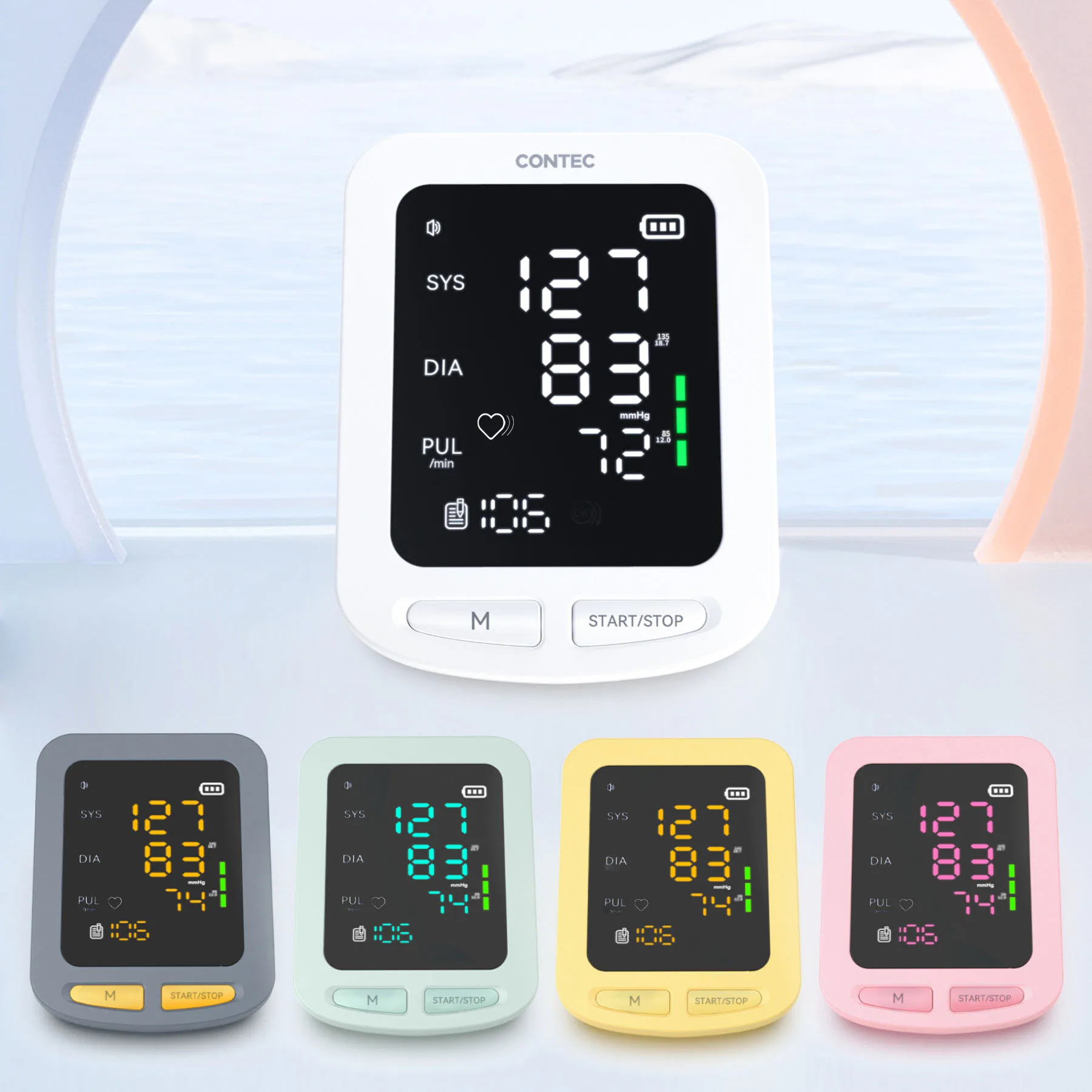CONTEC08E Color LED Rechargeable Digital Blood Pressure Monitor Sphygmomanometer Calibrator