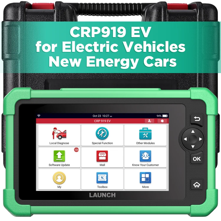 Launch CRP919 EV Diagnostic Scanner for Electric Vehicles New Energy Cars with 43+ Service Supports 11 Languages