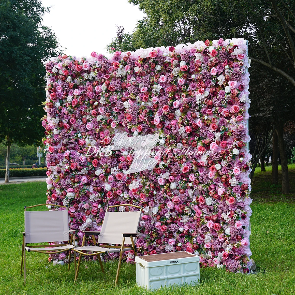 Dkb High Quality Silk Floral Panel Custom 5d/8d Artificial Rose Flower ...