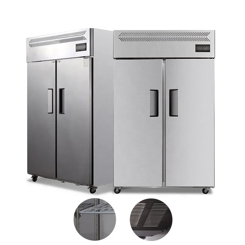 Solid Doors Stand up Cold Storage Upright Chiller Refrigerator Stainless Steel Commercial Refrigerator and Freezer