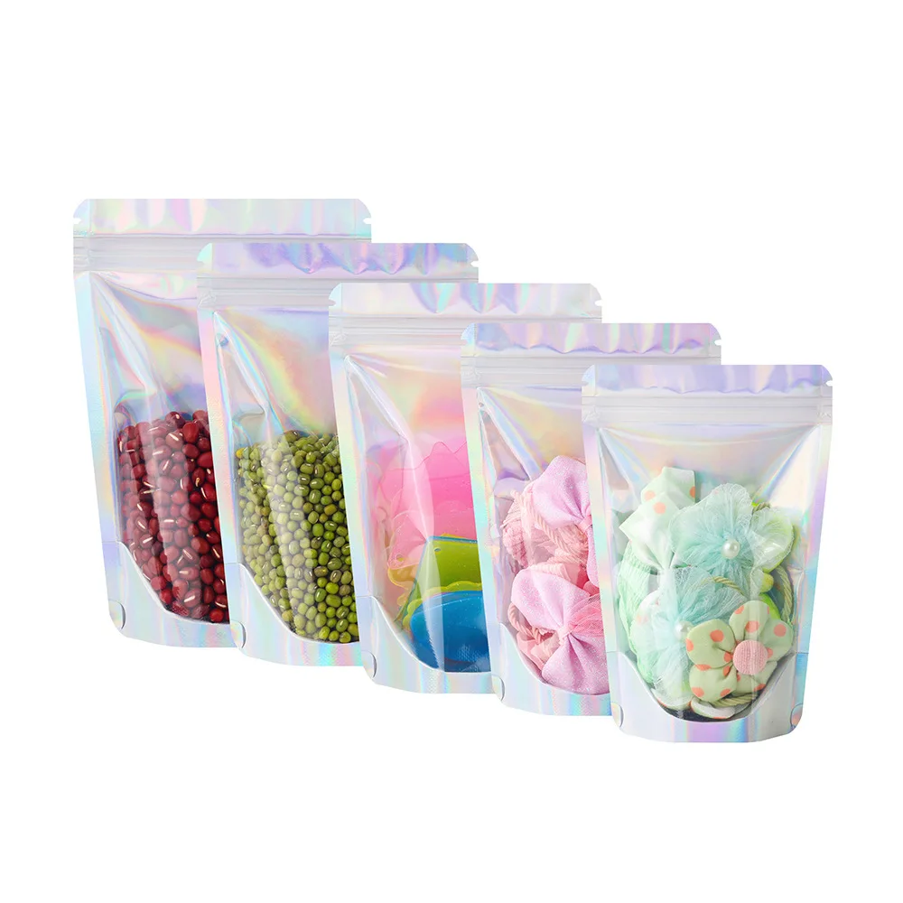 Custom Printed Food Packaging 4x7 10x12 Child-resistant Double Zipper Stand up Pouch Holographic Candy Bags 3.5g Mylar Bags