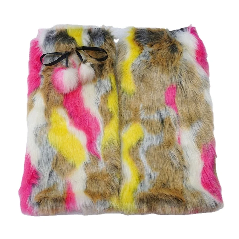 Женские теплые гетры из искусственного меха