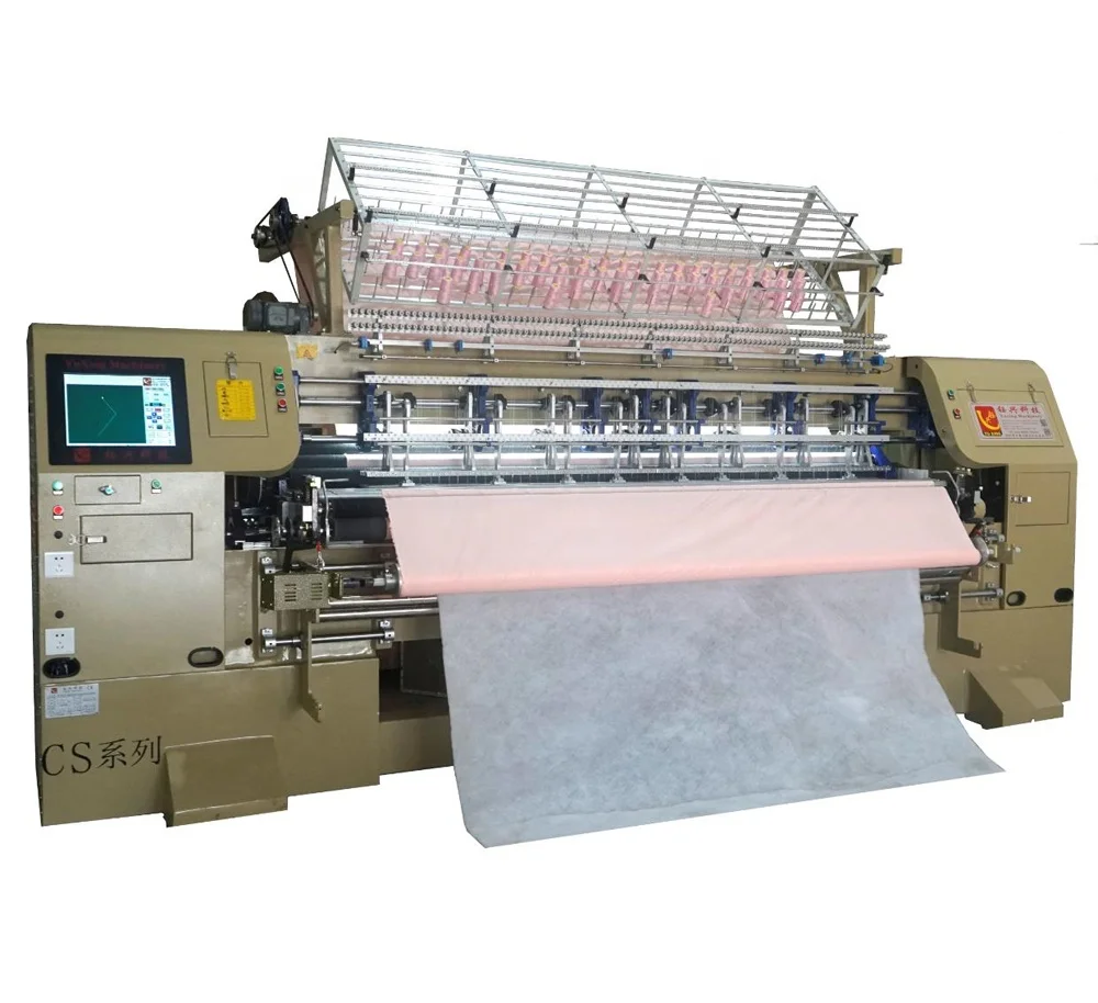 High Speed Yuxing Computer Multi Needle Blankets Quilting Machine Price with Edge Cutting Device