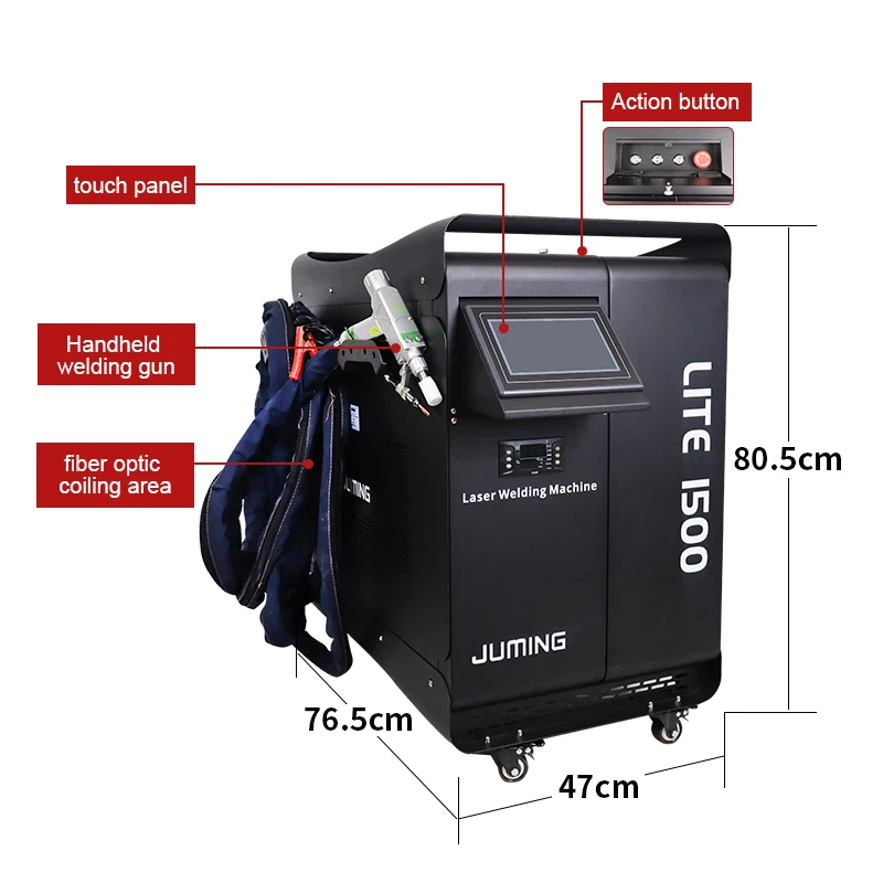 ANDY 4 i 1 Håndholdt 1000w 1500W 2000W Vandkyling Laser Veldsmaskine Fiber Laser Velder Laser Skæring Rensning til Metal