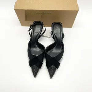 QuiteS Women's High-Heeled Sandals Pointed Thin Heels Dating Party Shoes with Elegant Temperament Fashion Trend