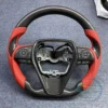 Fibra de carbono; Cuero rojo; con botones