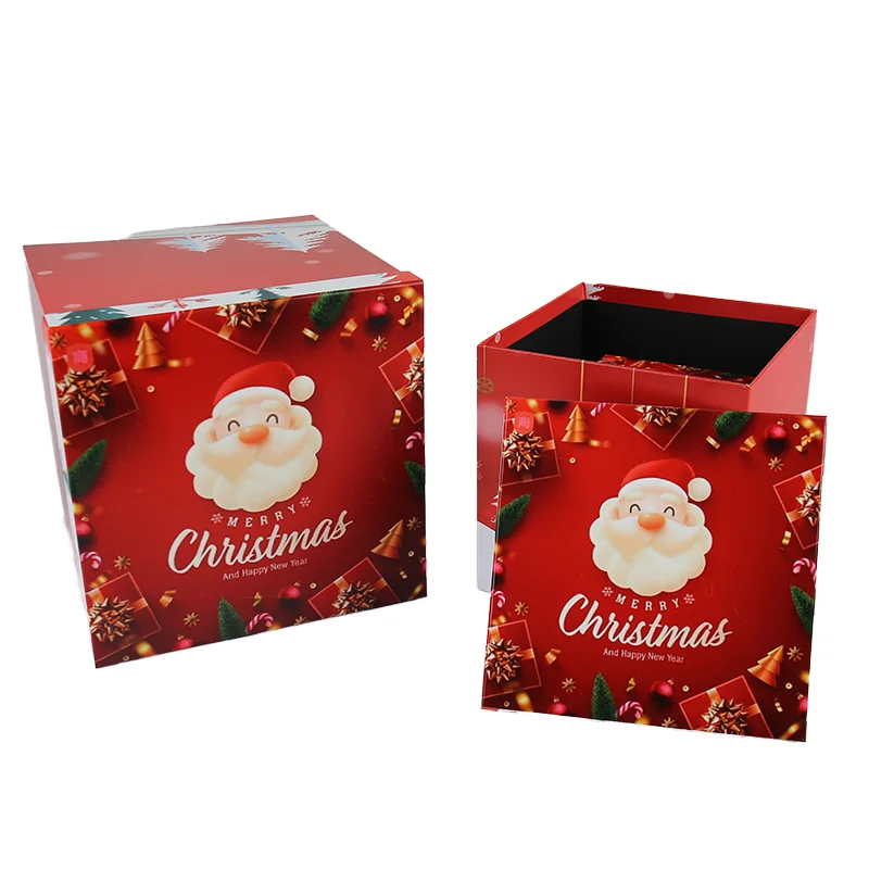 Factory Custom Eco-Friendly Cardboard Paperboard Gift Box with Sponge Liner Embossed Lid and Base for Christmas