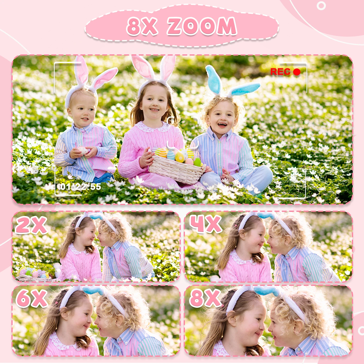 Multi-Functional Kids Camera 300000 Pixels CMOS 1080P HD Video Dual Cameras 2.0" IPS Screen 32G Built-in Memory