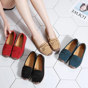 Women's Comfort Slip-On Loafers Genuine Leather Flat Shoes Summer Fashion Trend Size 35-42