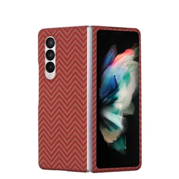 New fashion design luxury matte surface China Red square 100% pure aramid fiber phone case for samsung galaxy