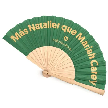 Hot Sale Custom LOGO Folding Bamboo Hand Fan Black Clack Fabric Fan for Rave Festival Accessories