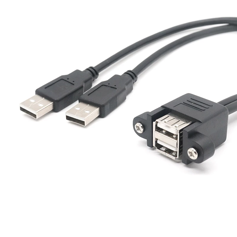 Двойной USB 2,0 A штекер для 2 двойных USB A гнездо Y разветвитель адаптер кабель