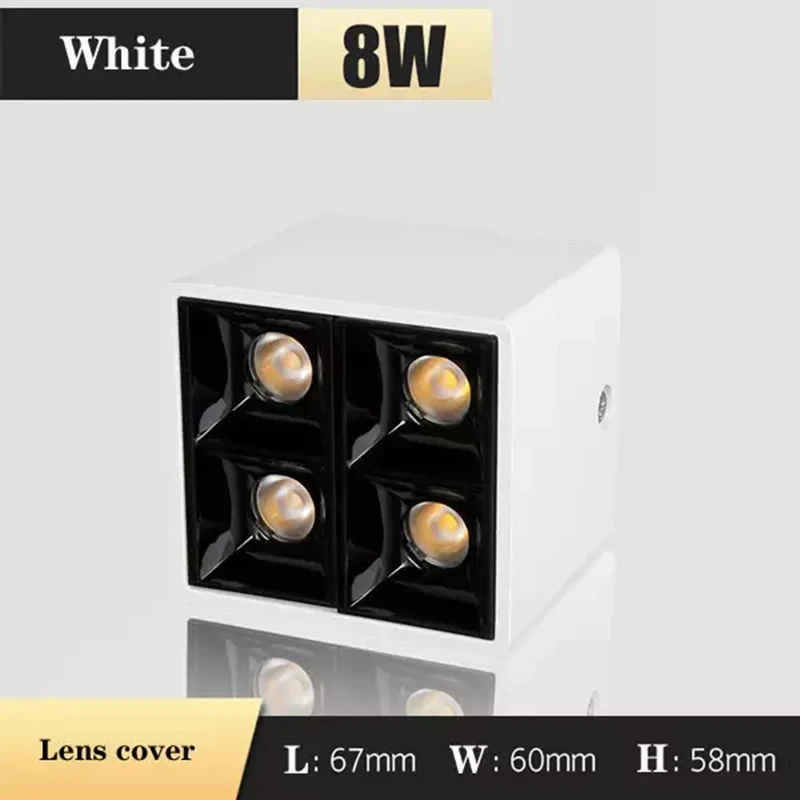 Высокоэффективная Поверхностная крышка объектива AC110V 220V 8W 7W COB лампа потолочный светодиодный прожектор