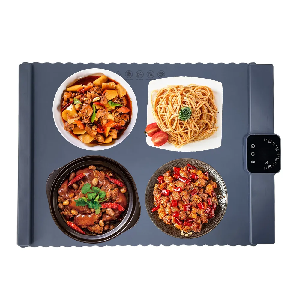 KomBella Food Warming Mat - Roll-Up Silicone Warmer, 5 Temp Settings, Auto Shut-Off