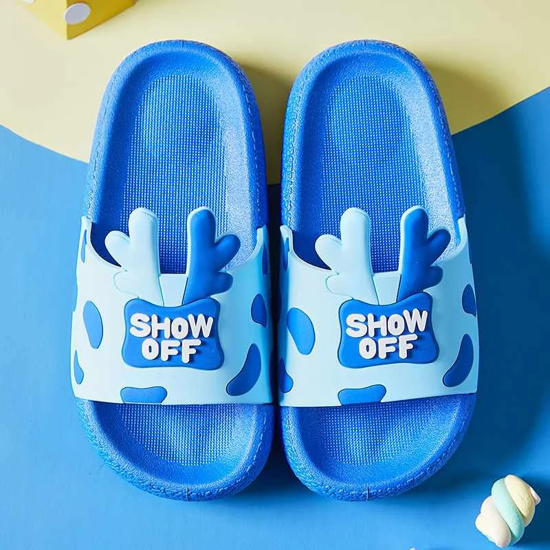 2021 новые детские тапочки Kawaii с изображением оленьих рогов модная детская шлёпанцы для женщин вне дома