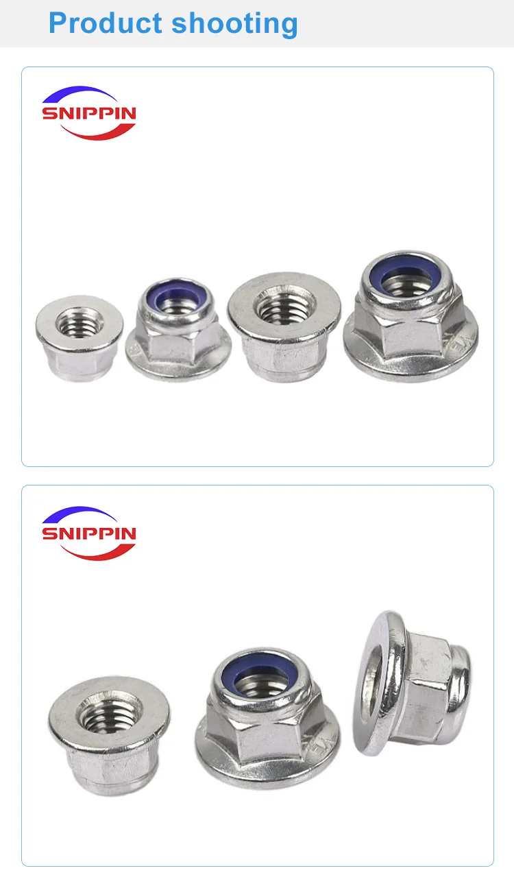 M6 X 1.0mm Metric (50 Of Pack) Flange Nylon Insert Hex Locknuts Lock Nuts, 304 Stainless Steel 18-8, Bright Finish