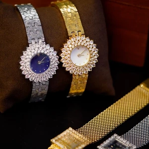 2026 New Vintage Women's Wristwatch Inlaid with Rhinestones Luxury Fashion Retro Jewelry Diamonds Quartz Watch for Women