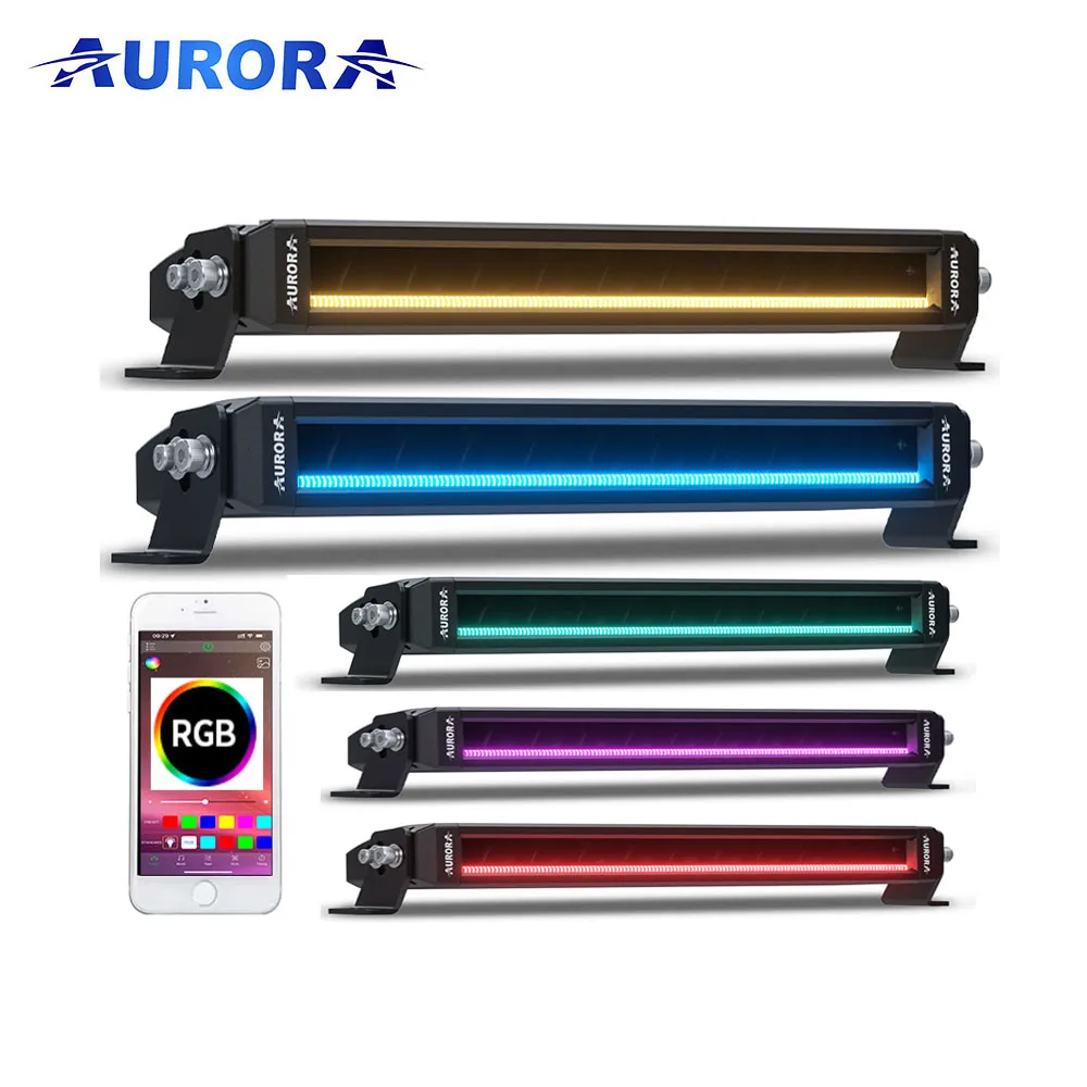 オーロラ パテント RGB LED 耐水性オフロードライトバー 6000-6500K 40 