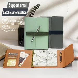 Notebook Custom Logo NFC Chip A5 Luxury Journal High Quality PU Leather OEM Zipper Pocket Wholesale Diary Ring Binder Planner