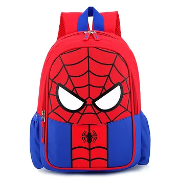 Factory Backpack Supplier Cartoon Cute Children's Zippers Nylon Schoolbag Spiderman School Bags for Kindergarten Boy