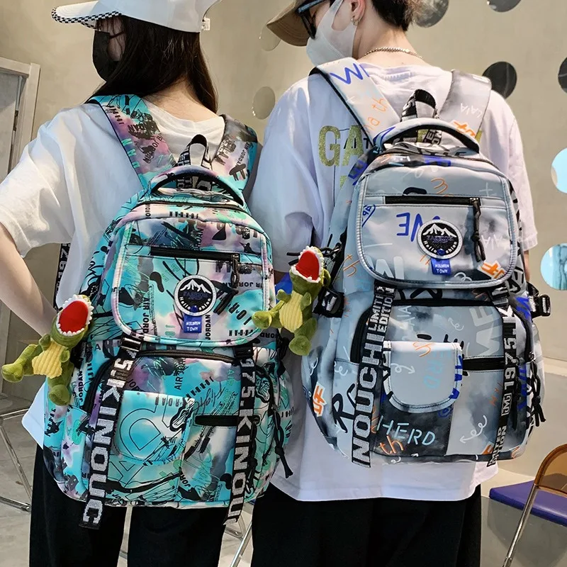 Large Travel Laptop Backpacks Book Bag Junior High School College Student  Cool Graffiti Boy Schoolbag Bookbag School Bags