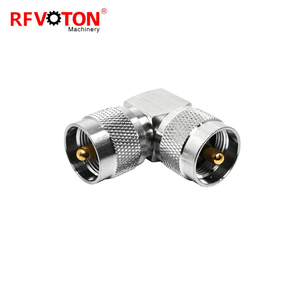 Factory Price Adapter UHF Male Plug Macho to Uhf PL259 Right Angle Elbow 90 Degree RA Rf Coaxial Adaptor Rohs Copper