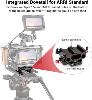 SMALLRIG BMPCC Baseplate for Manfrotto 501PL Compatible with Black Design Pocket Cinema Camera 4K & 6K  2266 detail image