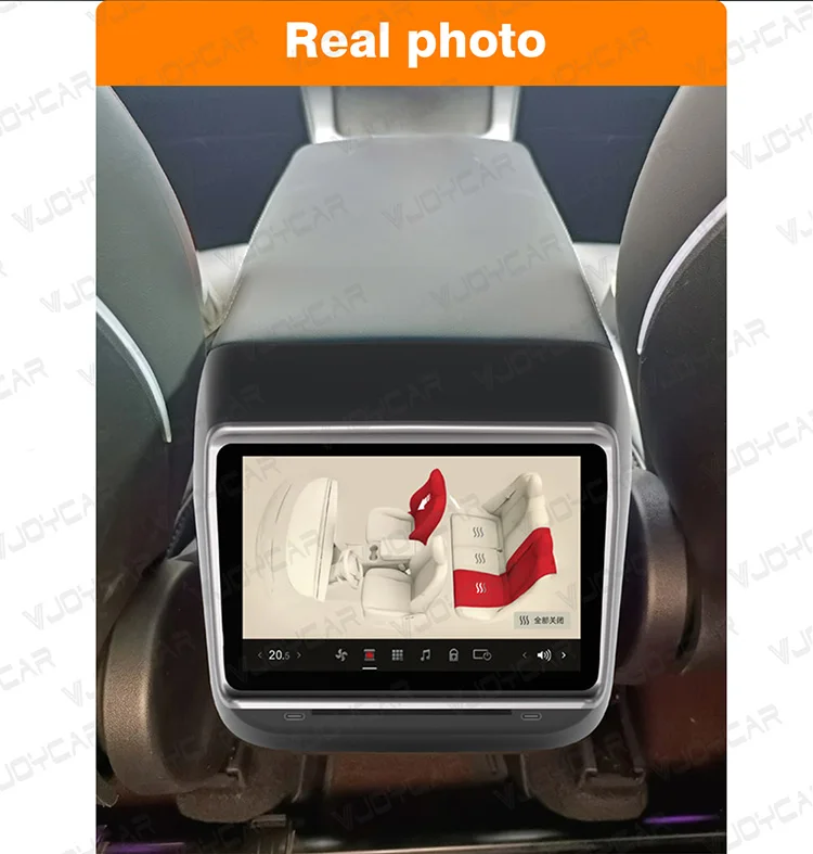 Vjoycar 7inch IPS Touch Screen Rear Seat Entertainment System Android 11 Media Player Rear Car Display for Tesla Model 3/Y