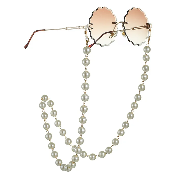 Wholesale 2020 New Fashion Eyeglasses Frame Chain Artificial Pearls 70cm  Grace Big Pearls Sun Glasses Chain From m.