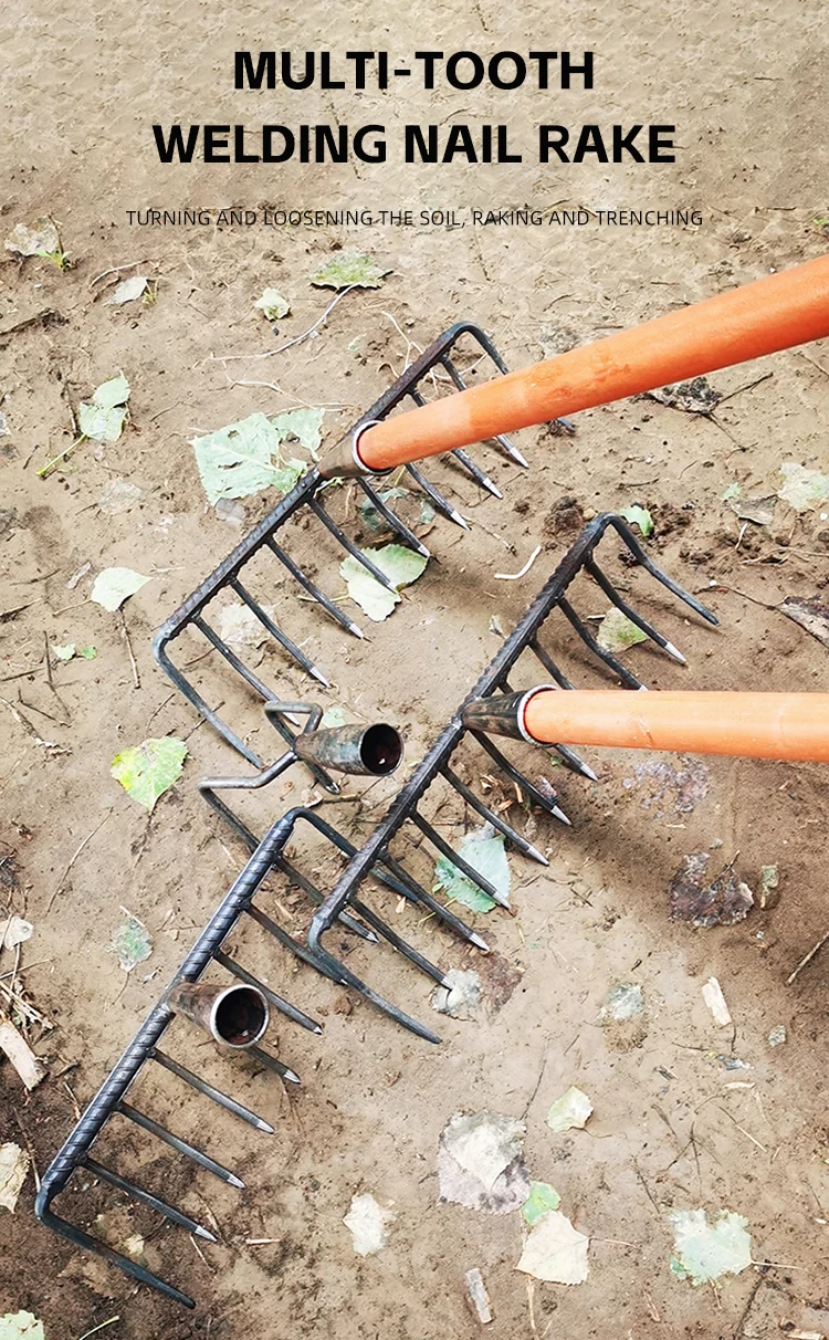 product hot sale heavy duty farm tools garden leaf rake for digging gardening weeding-4