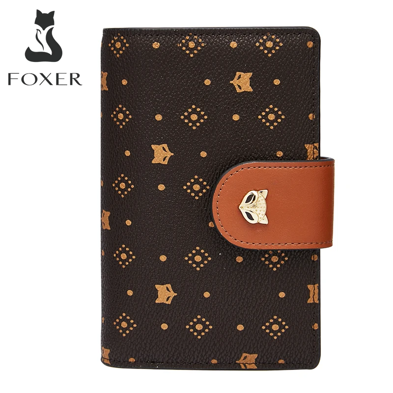 Wholesale FOXER Fashion High Quality PVC Material Animal Print Wallet Long  Large Capacity Elegant Ladies Mini Wallets From m.