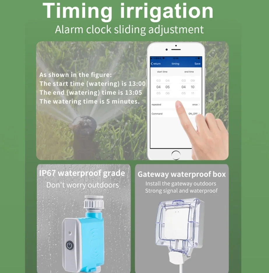 APP controlled watering timing controller, automatic intelligent watering device for watering flowers