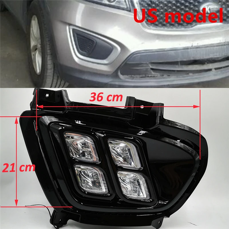 2件日光日间行车灯12v Abs Led Drl雾灯盖车灯配件起亚索兰托15 16 17 Buy Led日间运行灯起亚索兰托 适合起亚索兰托把信号光 适合起亚索兰托led行车灯