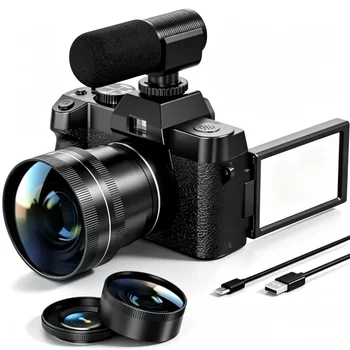48MP Digital Camera Photography Video 4K Vlogging Camera 180 Flip Screen 52mm Wide Angle Displacement Image Stabilization detail image