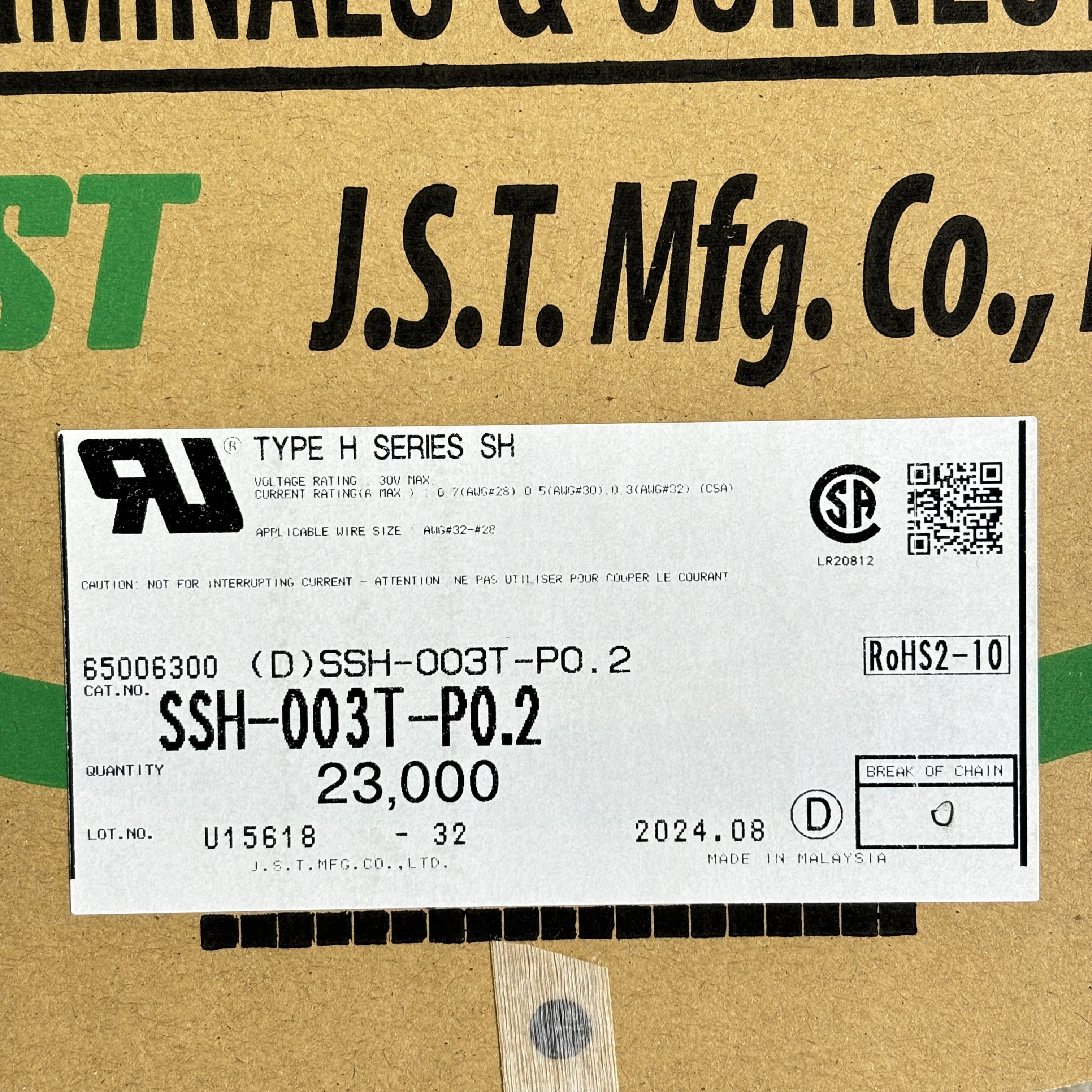 Original JST SH Terminal SSH-003T-P0.2 SSH-003T-P0.2-H Wire to