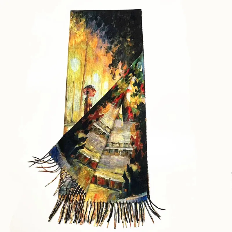 Custom Woven Reversible Pashmina Shawl Scarf Low MOQ Dot Letter Tropical Patterns High Quality Cashmere Scarves