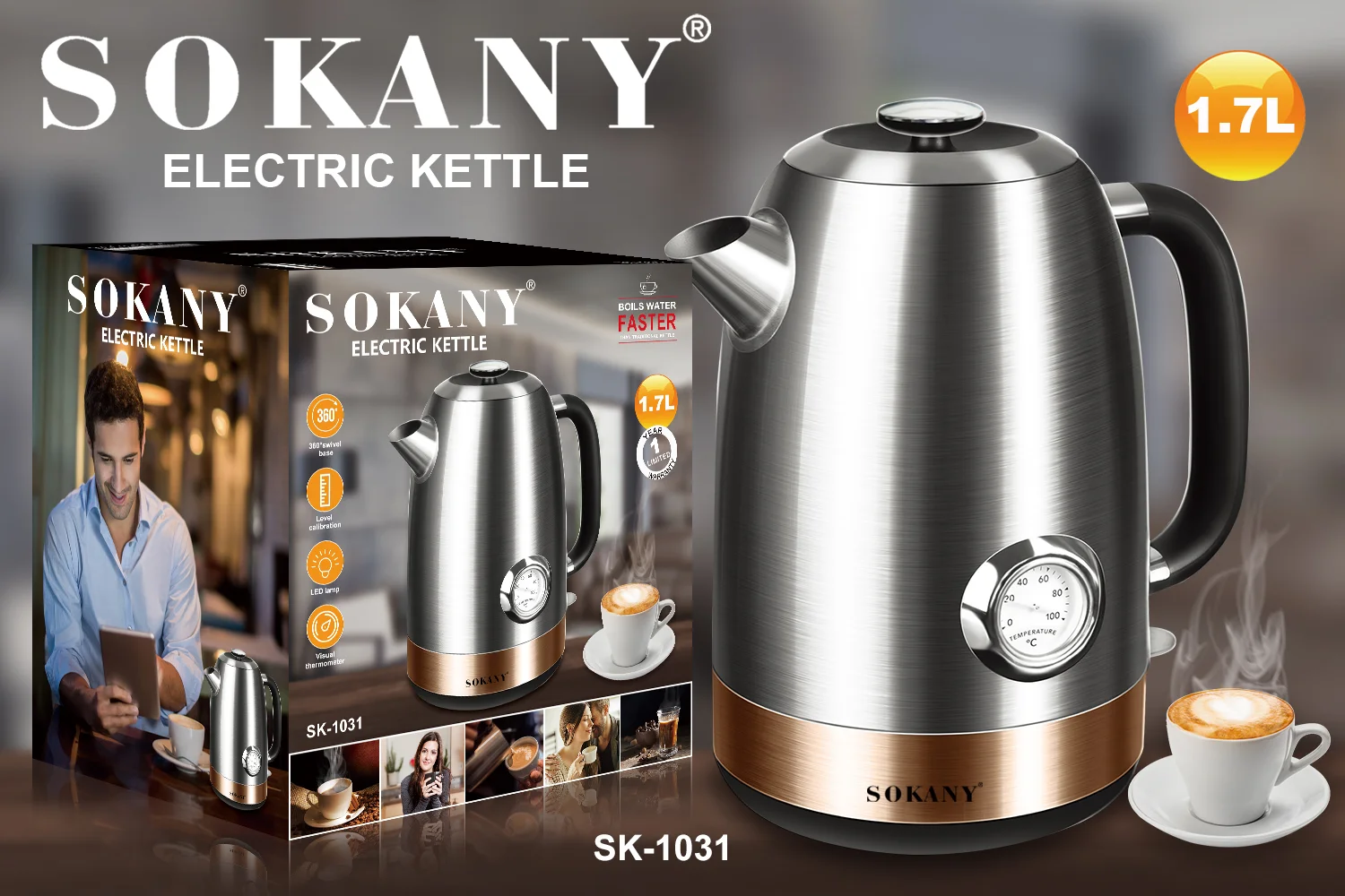 Sokany Durable Water Fast Boiling Tea Kettle Stainless Steel