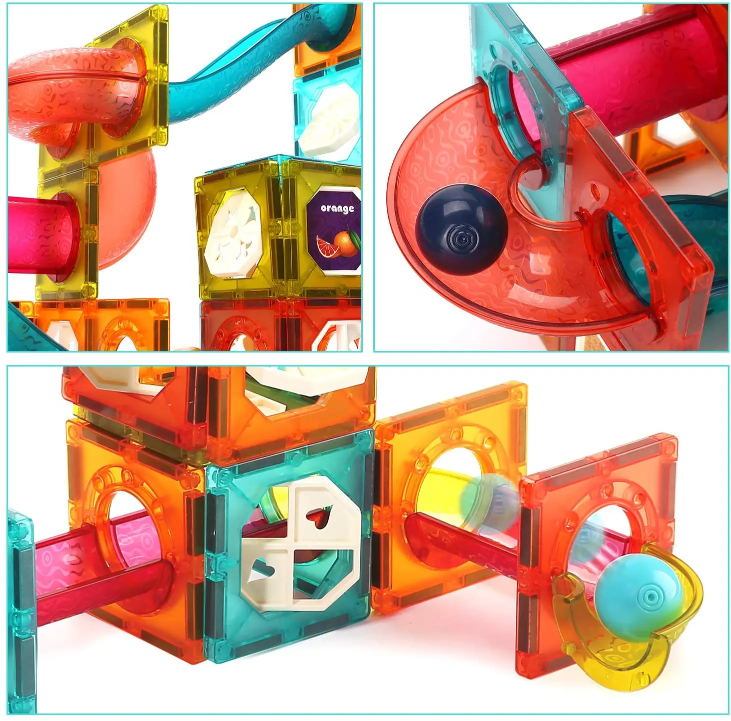 3D Magnetic Tiles Blocks Building Pipes Marble Run Balls Track Toys - China  Magnetic Toys and Magnetic Tiles price